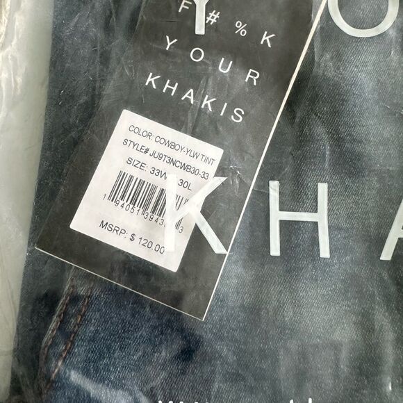 F#%K Your Khakis Athletic Fit OG Stretch Jeans Cowboy YLW Tint‎ 33 NWT IN PKG - Picture 7 of 8